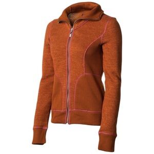 prAna Tobi Zip Up Sweater Jacket Size XS Rust Orange Outdoor Casual Layers